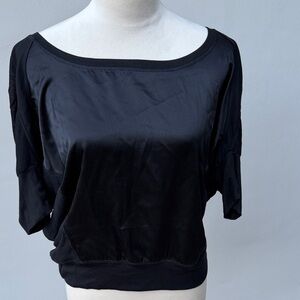 HEATHER by BORDEAUX NWT Women’s Black Women's Blouse with Silk Size Small NEW